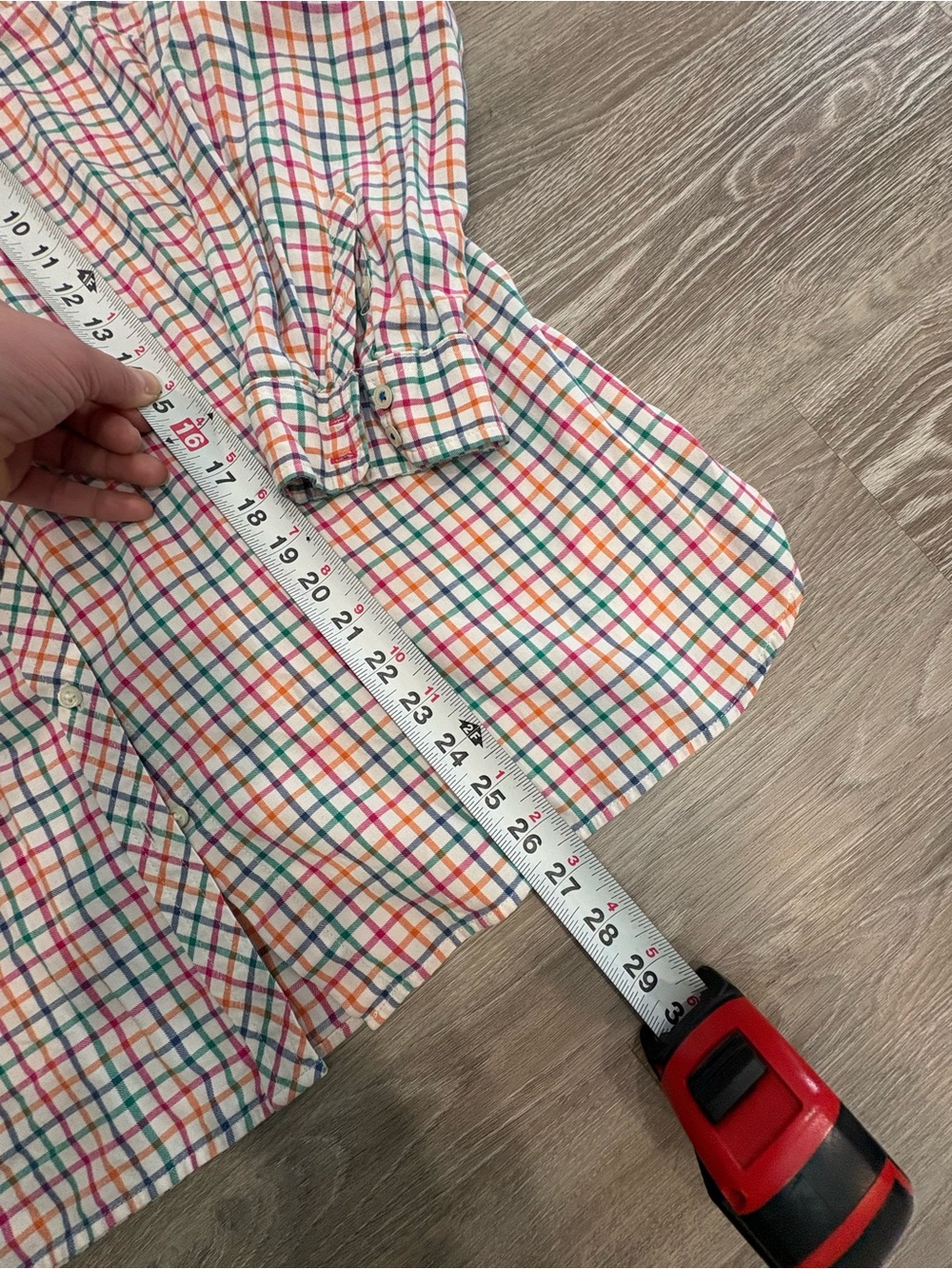 Talbots CottonMulti-Color Plaid Button-Up Shirt XL petite - Picture 5 of 8